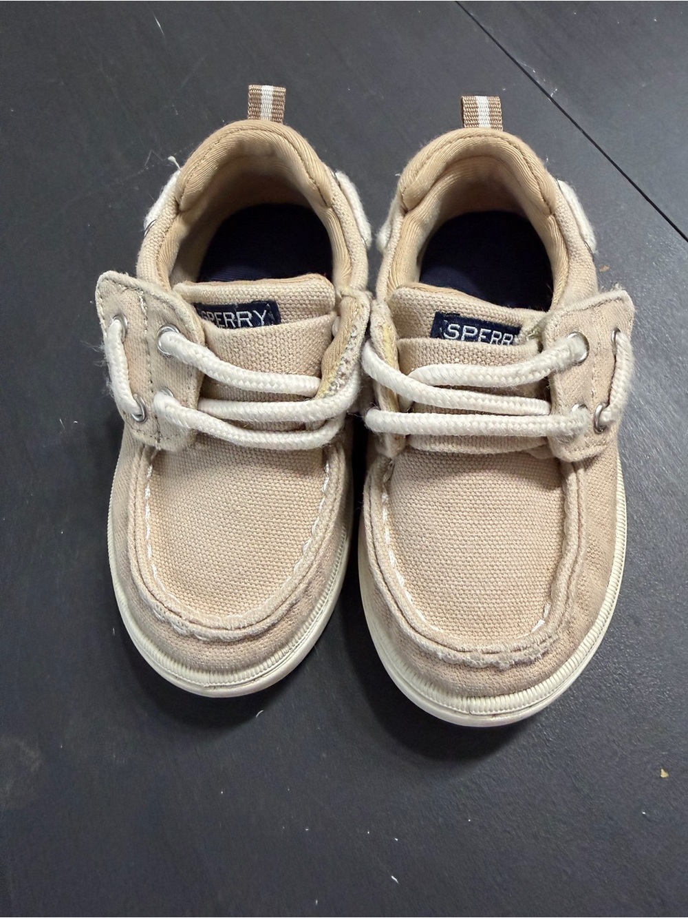 Sperry Kids Tan Canvas Boat Sneakers